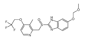 2-[[[3-Methyl-4-(2,2,2-trifluoroethoxy)-2-pyridyl]methyl]sulfinyl]-5-methoxy-O- methyl-1H-benzimidazole Structure