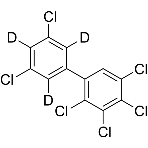 2,3,3′,4,5,5′-Hexachlorobiphenyl-2′,4′,6′-d3 Structure