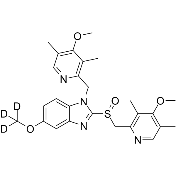 N-(4-Methoxy-3,5-dimethyl-2-pyridinyl)methyl Omeprazole-d3结构式