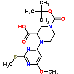 4-(6-Methoxy-2-Methylsulfanyl-pyrimidin-4-yl)-piperazine-1,3-dicarboxylic acid 1-tert-butyl ester Structure