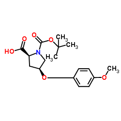 (4S)-4-(4-Methoxyphenoxy)-1-{[(2-methyl-2-propanyl)oxy]carbonyl}-L-proline结构式