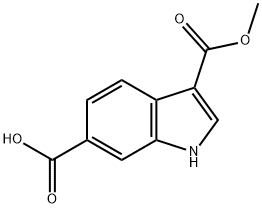 3-(甲氧羰基)-1H-吲哚-6-羧酸结构式