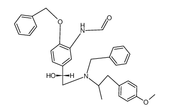 (R*, R*)-(±)-N-[5-[1-HYDROXY-2-[[ 2-(4-METHOXYPHENYL)-1-METHYLETHYL]-(PHENYLMETHYL)AMINO]ETHYL]-2-(PHENYLMETHOXY)PHENYL]FORMAMIDE结构式