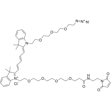 N-(azide-PEG3)-N'-(Mal-PEG4)-Cy5结构式