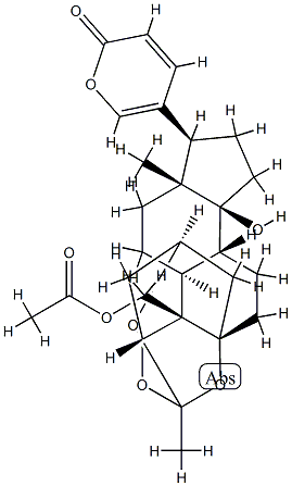 19-Acetoxy-1β,3β,5-[ethylidynetris(oxy)]-14-hydroxy-5β,14β-bufa-20,22-dienolide structure