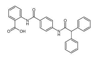 2-[[4-[(2,2-diphenylacetyl)amino]benzoyl]amino]benzoic acid Structure