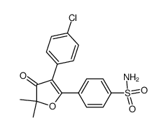 4-(3-(4-chlorophenyl)-5,5-dimethyl-4-oxo-4,5-dihydrofuran-2-yl)benzenesulfonamide structure