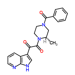 1-[(2S)-4-Benzoyl-2-methyl-1-piperazinyl]-2-(1H-pyrrolo[2,3-b]pyridin-3-yl)-1,2-ethanedione结构式