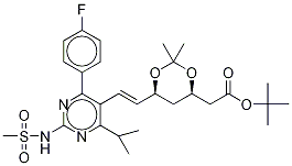 tert-Butyl-7-[4-(4-fluorophenyl)-6-isopropyl-2-mesylaminopyrimidin-5-yl]-(3R,5S)-isopropylidine-(E)-6-heptenoate Structure