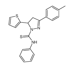 5-thiophen-2-yl-3-p-tolyl-4,5-dihydro-pyrazole-1-carbothioic acid anilide结构式