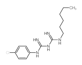 1-(4-chlorophenyl)-2-(N-hexylcarbamimidoyl)guanidine structure