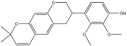 (+)-4-[7,8-Dihydro-2,2-dimethyl-2H,6H-benzo[1,2-b:5,4-b']dipyran-7-yl]-2,3-dimethoxyphenol结构式