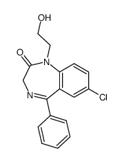 7-chloro-1-(2-hydroxy-ethyl)-5-phenyl-1,3-dihydro-benzo[e][1,4]diazepin-2-one结构式