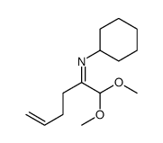 N-cyclohexyl-1,1-dimethoxyhex-5-en-2-imine结构式