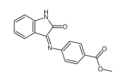 4-[2-Oxo-1,2-dihydro-indol-(3Z)-ylideneamino]-benzoic acid methyl ester结构式