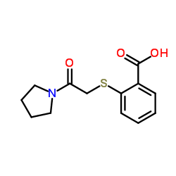 2-(2-Oxo-2-pyrrolidin-1-yl-ethylsulfanyl)-benzoic acid Structure