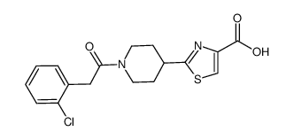 2-{1-[2-(2-Chloro-phenyl)-acetyl]-piperidin-4-yl)-thiazole-4-carboxylic acid Structure