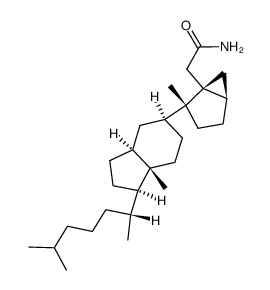 2-((1R,2R,5R)-2-methyl-2-((1R,3aS,5S,7aS)-7a-methyl-1-((R)-6-methylheptan-2-yl)octahydro-1H-inden-5-yl)bicyclo[3.1.0]hexan-1-yl)acetamide Structure