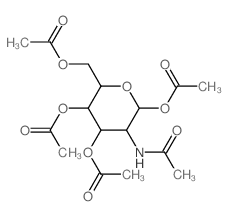 2-乙酰氨基-1,3,4,6-四-O-乙酰基-2-脱氧-a-D-吡喃葡萄糖结构式