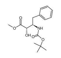 N-(tert-butyloxycarbonyl)-(2S,3R)-3-amino-2-hydroxy-4-phenylbutanoic acid methyl ester Structure