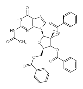 N-Acetyl-2'-C-methyl-guanosine 2',3',5'-tribenzoate structure