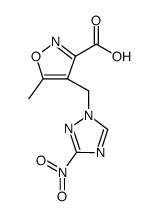 3-Isoxazolecarboxylic acid, 5-methyl-4-[(3-nitro-1H-1,2,4-triazol-1-yl)methyl]结构式