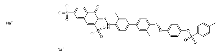 3-[[3,3'-dimethyl-4'-[[4-[[(p-tolyl)sulphonyl]oxy]phenyl]azo][1,1'-biphenyl]-4-yl]azo]-4-hydroxynaphthalene-2,7-disulphonic acid, sodium salt structure