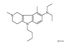 5-butyl-N,N-diethyl-2,9-dimethyl-3,4-dihydro-1H-pyrido[4,3-b]indol-8-amine,iodomethane Structure