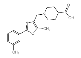 1-{[5-methyl-2-(3-methylphenyl)-1,3-oxazol-4-yl]methyl}piperidine-4-carboxylic acid结构式