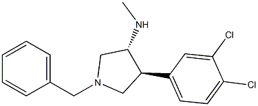 (3R,4S)-1-benzyl-4-(3,4-dichlorophenyl)-N-methylpyrrolidin-3-amine结构式