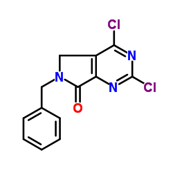 6-benzyl-2,4-dichloro-5H-pyrrolo[3,4-d]pyrimidin-7(6H)-one structure