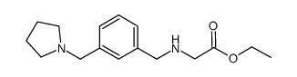 ethyl 2-(3-(pyrrolidin-1-ylmethyl)benzylamino)acetate结构式