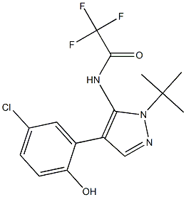 N-(1-(tert-butyl)-4-(5-chloro-2-hydroxyphenyl)-1H-pyrazol-5-yl)-2,2,2-trifluoroacetamide结构式