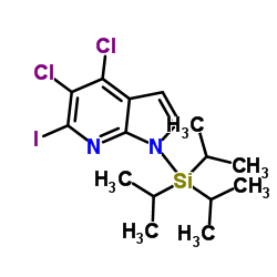 4,5-Dichloro-6-iodo-1-(triisopropylsilyl)-1H-pyrrolo[2,3-b]pyridine structure