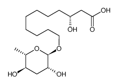 (R)-11-(((2R,3R,5R,6S)-3,5-dihydroxy-6-methyltetrahydro-2H-pyran-2-yl)oxy)-3-hydroxyundecanoic acid结构式