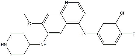 N4-(3-chloro-4-fluorophenyl)-7-methoxy-N6-(piperidin-4-yl)quinazoline-4,6-diamine结构式