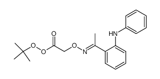 tert-butyl 2-(((1-(2-(phenylamino)phenyl)ethylidene)amino)oxy)ethaneperoxoate Structure