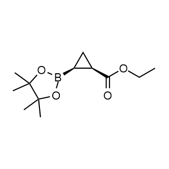 rel-乙基(1R,2S)-2-(4,4,5,5-四甲基-1,3,2-二氧杂硼烷-2-基)环丙烷-1-羧酸酯结构式