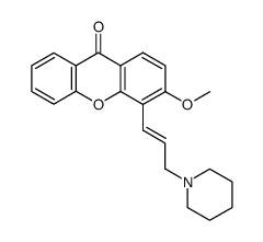 3-Methoxy-4-(3-piperidino-1-propen-1-yl)-9H-xanthen-9-one结构式