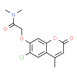 2-[(6-chloro-4-methyl-2-oxo-2H-chromen-7-yl)oxy]-N,N-dimethylacetamide结构式