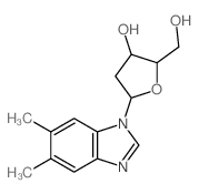 1H-Benzimidazole,1-(2-deoxy-a-D-erythro-pentofuranosyl)-5,6-dimethyl- Structure