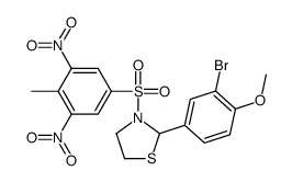 2-(3-Bromo-4-methoxyphenyl)-3-[(4-methyl-3,5-dinitrophenyl)sulfon yl]-1,3-thiazolidine Structure