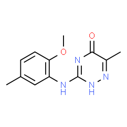 3-(2-methoxy-5-methylanilino)-6-methyl-1,2,4-triazin-5(4H)-one structure