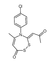 4-(4-Chloro-phenyl)-5-methyl-3-[2-oxo-prop-(Z)-ylidene]-3,4-dihydro-[1,2,4]dithiazepin-7-one结构式