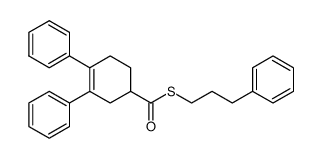 3,4-Diphenyl-cyclohex-3-enecarbothioic acid S-(3-phenyl-propyl) ester结构式