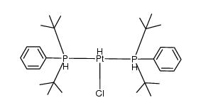 trans-bis(di-t-butylphenylphosphine)chlorohydrogenoplatinum(II) Structure