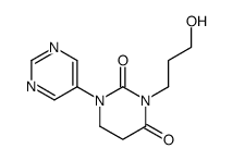 3-(3-hydroxypropyl)-1-pyrimidin-5-yl-1,3-diazinane-2,4-dione结构式