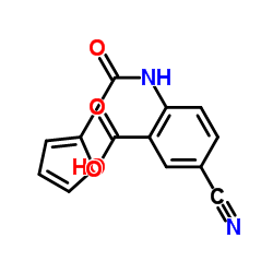 Benzoic acid, 5-cyano-2-[(2-furanylcarbonyl)amino]- (9CI) Structure