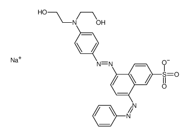 sodium 5-[[4-[bis(2-hydroxyethyl)amino]phenyl]azo]-8-(phenylazo)naphthalene-2-sulphonate结构式