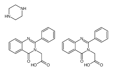 2-(4-oxo-2-phenylquinazolin-3-yl)acetic acid,piperazine结构式